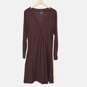 Horny Toad & Co Oblique V Long Sleeve Dress L‎ Maroon